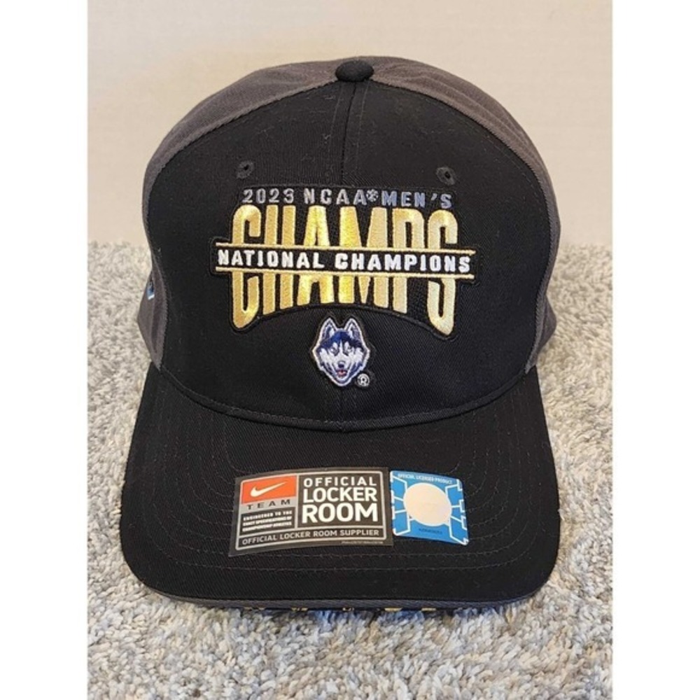Nike UConn Huskies Official Locker Room 2023 NCAA Mens National Champion Hat NEW